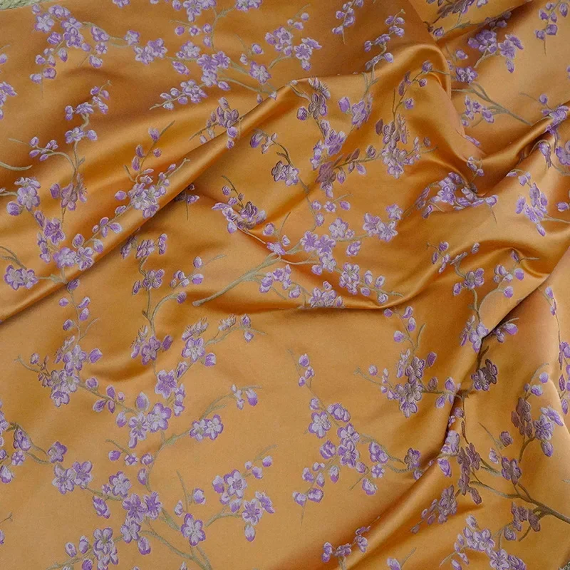 Relief Orange Purple Flower Jacquard Fabric Exquisite Women's Dress Bag Curtain Diy Sewing Fabric
Relief Orange Purple Flower Jacquard Fabric Exquisite Women's Dress Bag Curtain Diy Sewing Fabric