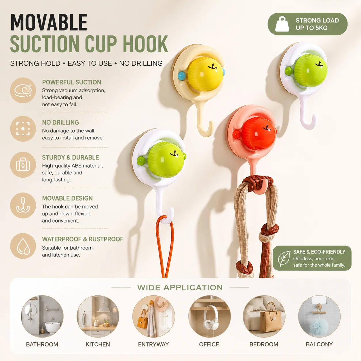Apple suction cup hook, no punching, no marks, movable, kitchen, bathroom, door, home storage hook
Apple suction cup hook, no punching, no marks, movable, kitchen, bathroom, door, home storage hook