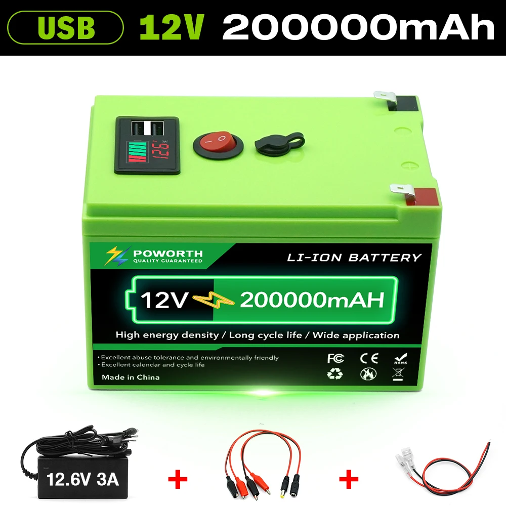 High Quality LiFePO4 Battery 12V 200Ah, Deep Cycle Rechargeable with BMS for Scooters,Solar Off-Grid,Fish Finder
High Quality LiFePO4 Battery 12V 200Ah, Deep Cycle Rechargeable with BMS for Scooters,Solar Off-Grid,Fish Finder