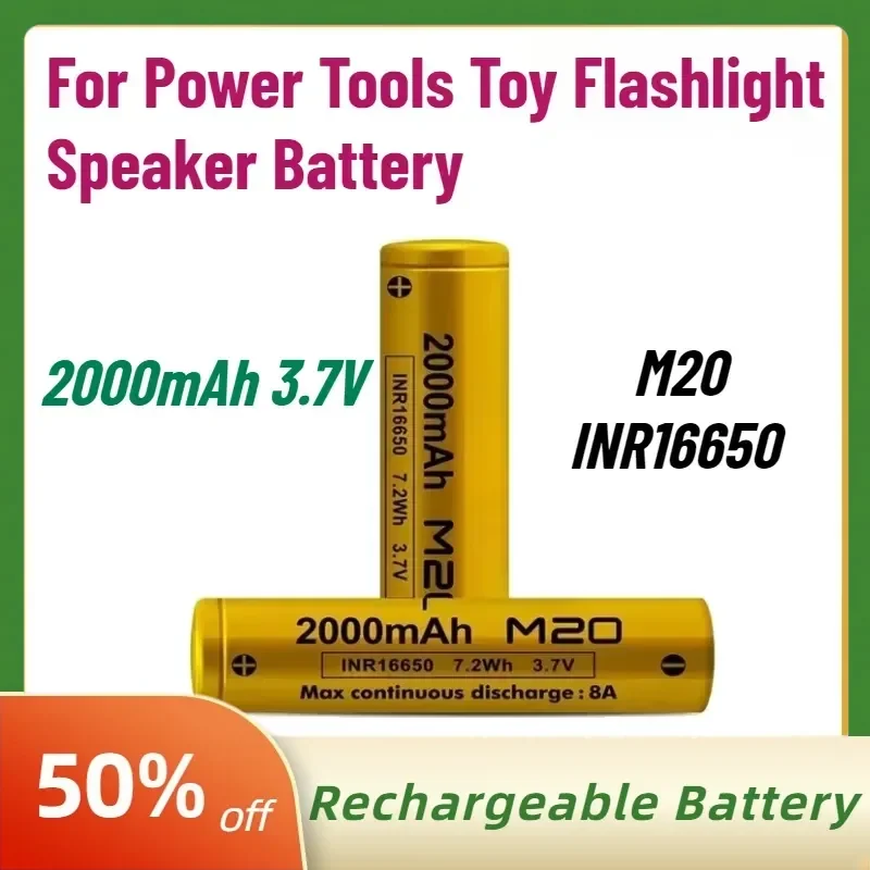 0 Cycles M20 INR16650 2000mAh 3.7V Lithium Ion Batteries for Power Tools Toy Flashlight Speaker Battery 8A High Performance
0 Cycles M20 INR16650 2000mAh 3.7V Lithium Ion Batteries for Power Tools Toy Flashlight Speaker Battery 8A High Performance