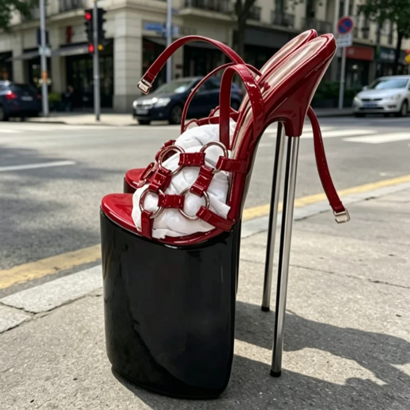 Black Ring Decor Metal Heels Sandals Open Toe Summer Super High Heels Platform Women Party Dress Sandals Zapatos Para Mujere
Black Ring Decor Metal Heels Sandals Open Toe Summer Super High Heels Platform Women Party Dress Sandals Zapatos Para Mujere