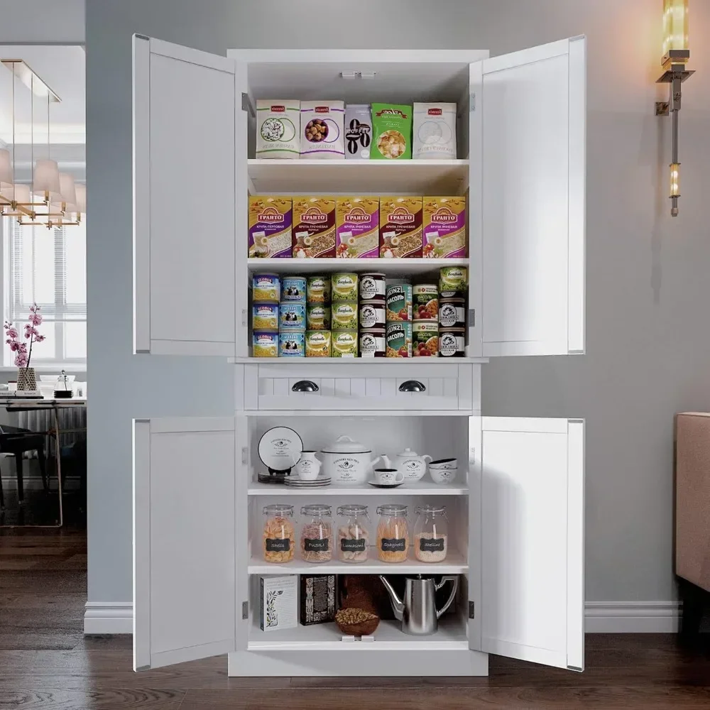 Kitchen Pantry Storage Cabinet with Drawer and Adjustable Shelves, Bathroom or Hallway
Kitchen Pantry Storage Cabinet with Drawer and Adjustable Shelves, Bathroom or Hallway