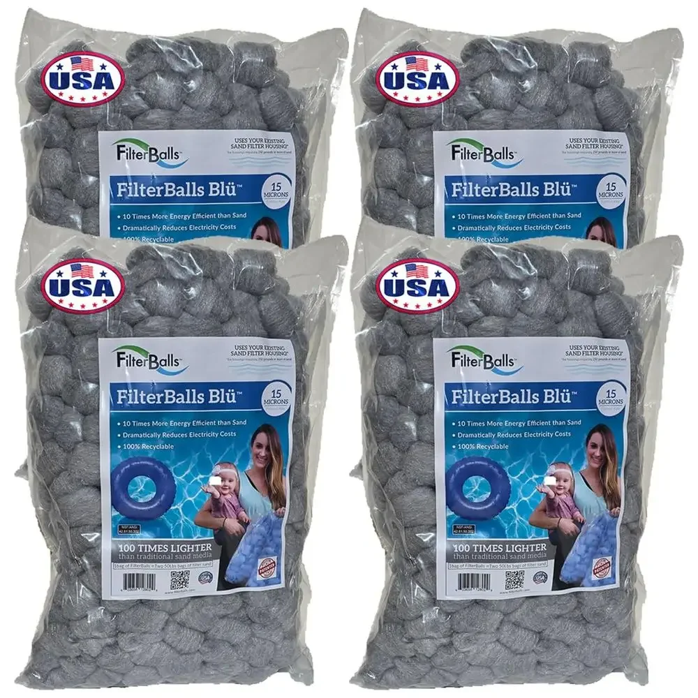 Easy Install Pool Filter Media - USA Made Balls for Pool Filtration, Replaces Sand & Zeolite - 4 Packs
Easy Install Pool Filter Media - USA Made Balls for Pool Filtration, Replaces Sand & Zeolite - 4 Packs