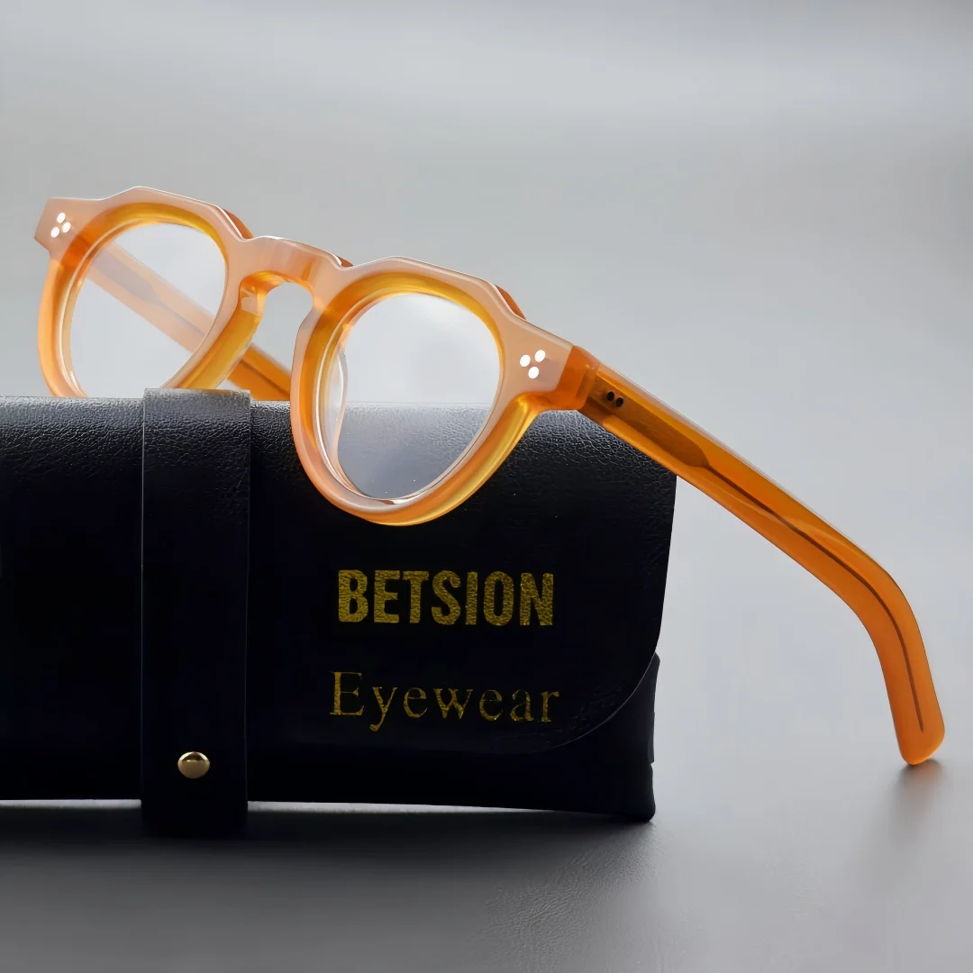 BETSION Retro Handmade Acetate Polygon Round Eyeglasses Frame Man Women 41mm Lens Width Optical Glasses For Prescription Lenses
BETSION Retro Handmade Acetate Polygon Round Eyeglasses Frame Man Women 41mm Lens Width Optical Glasses For Prescription Lenses