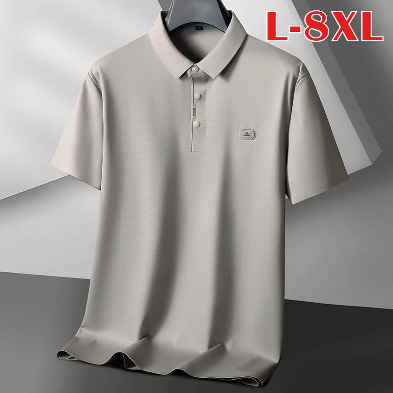 Minglu High Elasticity Summer Mens Polo Shirts Luxury Short Sleeve Solid Color Sport Casual Seamless Man Tees Plus Size 8XL
Minglu High Elasticity Summer Mens Polo Shirts Luxury Short Sleeve Solid Color Sport Casual Seamless Man Tees Plus Size 8XL