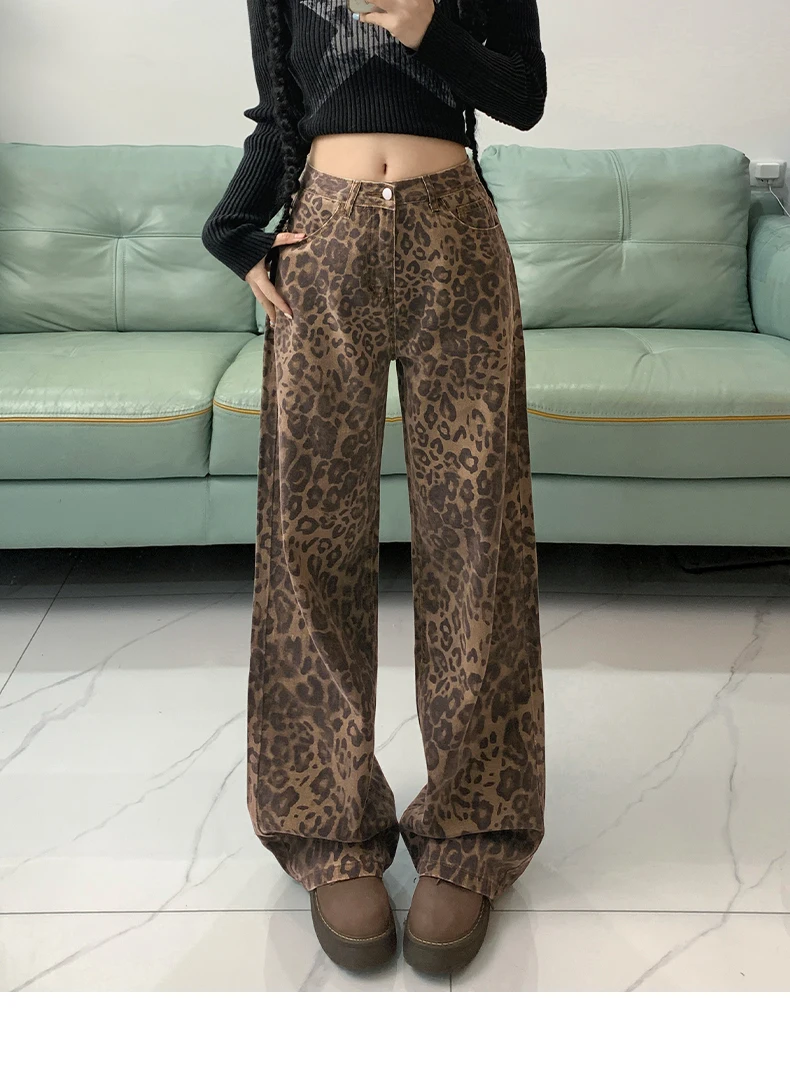 Y2K Streetwear Leopard print Baggy Jeans Harajuku Hip-hop Vintage Pop Wide-leg Women's Denim Pants Trousers
Y2K Streetwear Leopard print Baggy Jeans Harajuku Hip-hop Vintage Pop Wide-leg Women's Denim Pants Trousers