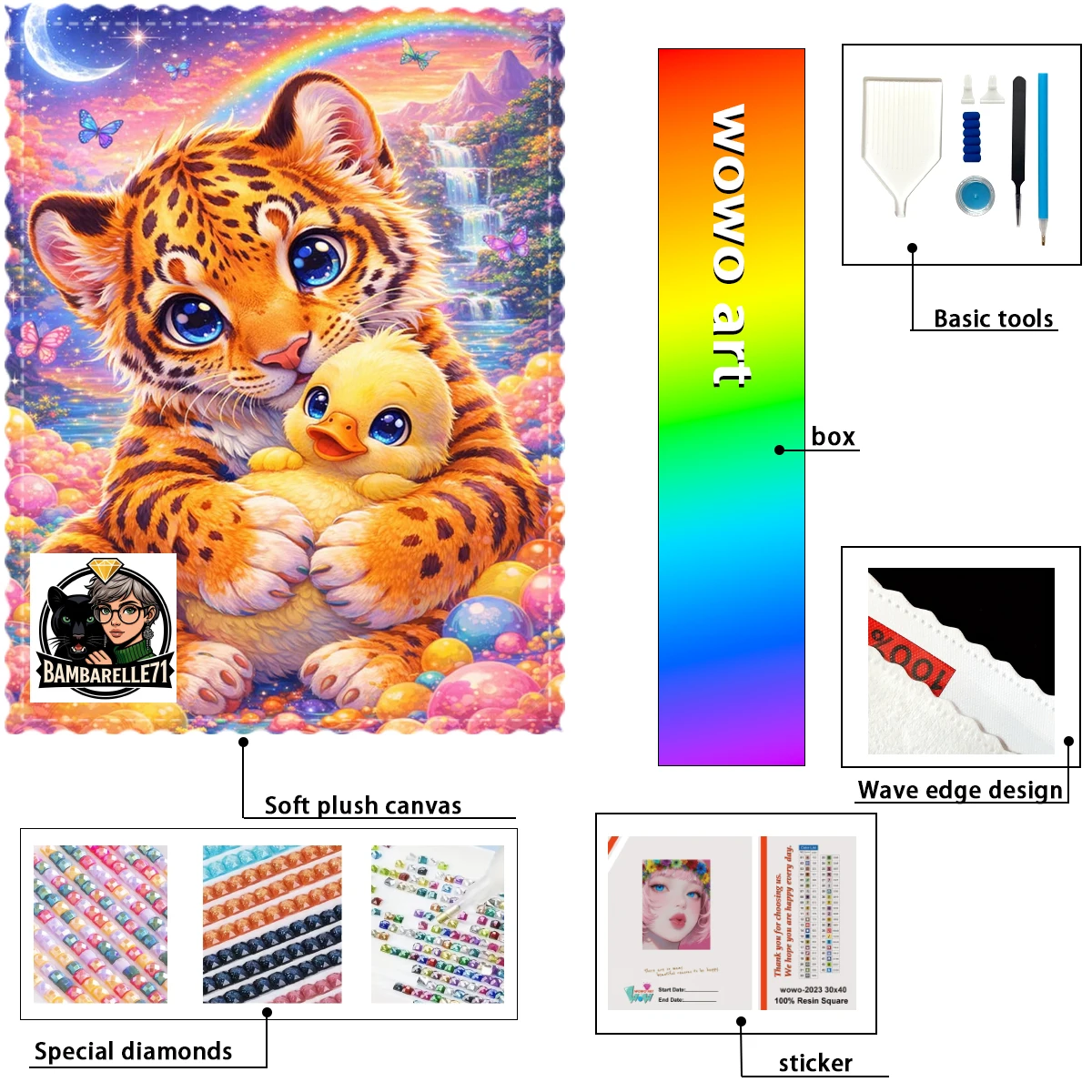 【BAMBARELLE71 Diamond Art】Tigre y patito Resin FD &AB &CR & MT are dazzlingly intertwined With flocking
【BAMBARELLE71 Diamond Art】Tigre y patito Resin FD &AB &CR & MT are dazzlingly intertwined With flocking