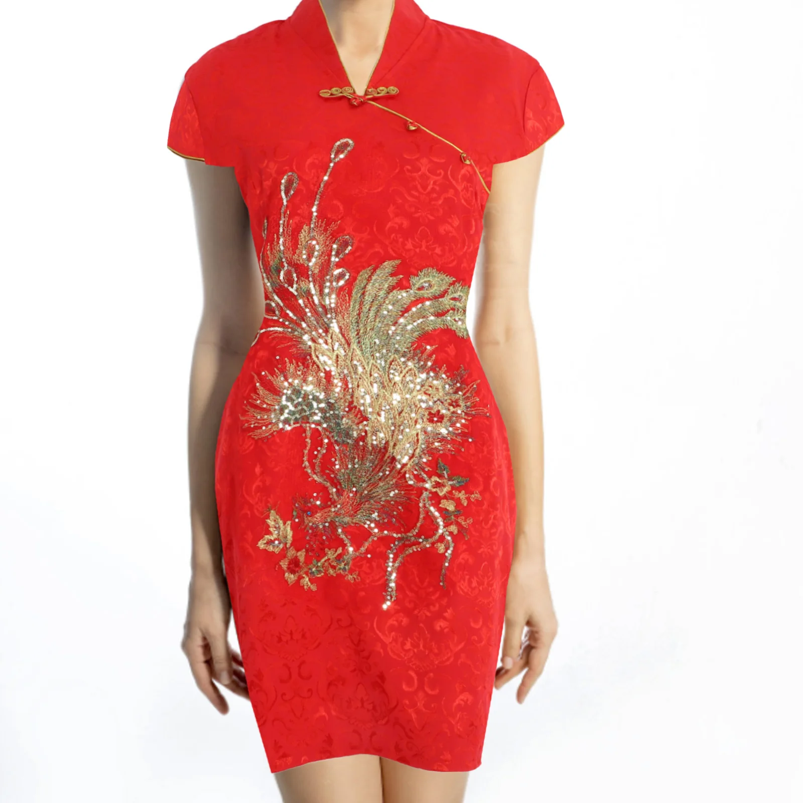 Sparkly Qipao Dress Women'S Chinese Wedding Cheongsam Short Sleeve High Waist Red Xxl Size For Banquet Formal Occasions
Sparkly Qipao Dress Women'S Chinese Wedding Cheongsam Short Sleeve High Waist Red Xxl Size For Banquet Formal Occasions