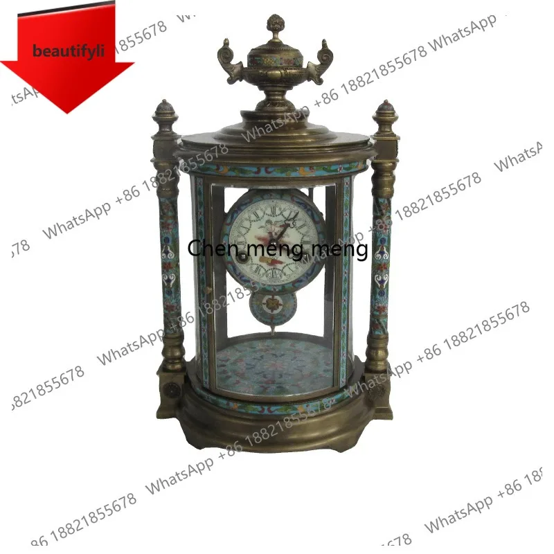Pavilion Antique French 15-Day Brass Floral Color Decoration Thai Blue Enamel Table/Desk Clock Key Winding a48
Pavilion Antique French 15-Day Brass Floral Color Decoration Thai Blue Enamel Table/Desk Clock Key Winding a48