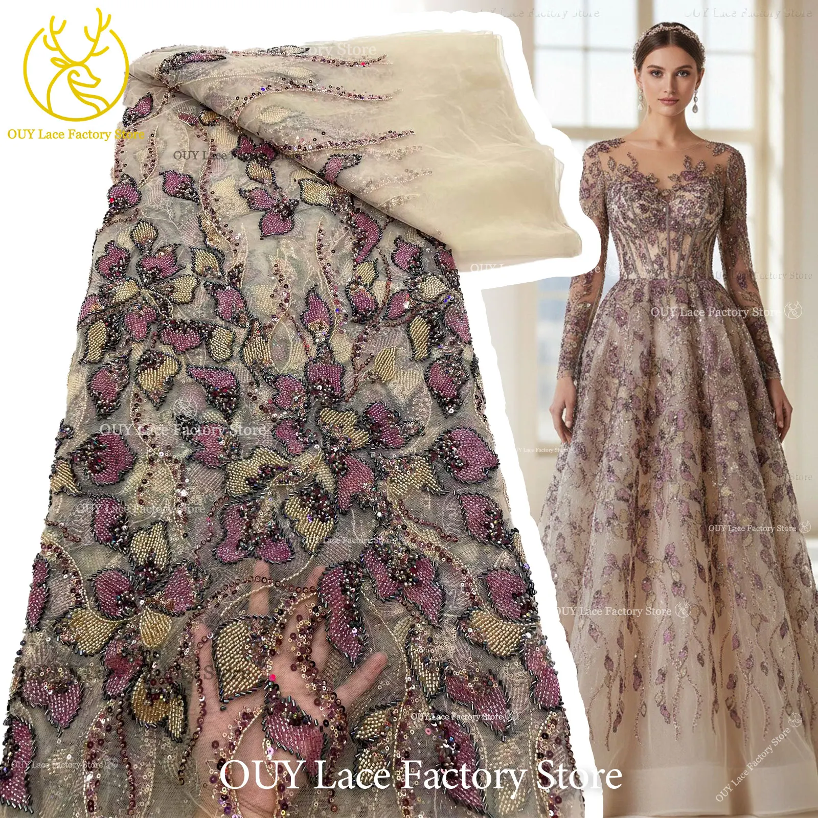 Hot Sale French Embroidery Beaded Sequins Lace Fabric 5 Yards African Lace Fabric Nigerian Lace For Bridal Wedding Party Dress
Hot Sale French Embroidery Beaded Sequins Lace Fabric 5 Yards African Lace Fabric Nigerian Lace For Bridal Wedding Party Dress