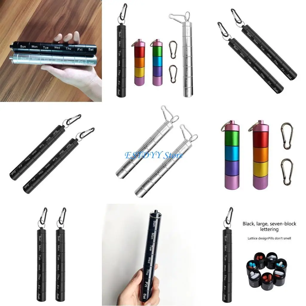 G6DE 2pcs Portable Pills Case with Keyring Waterproof Organizers 7 Day Pocket Pills Box Travel Pills Holder for Men Women
G6DE 2pcs Portable Pills Case with Keyring Waterproof Organizers 7 Day Pocket Pills Box Travel Pills Holder for Men Women