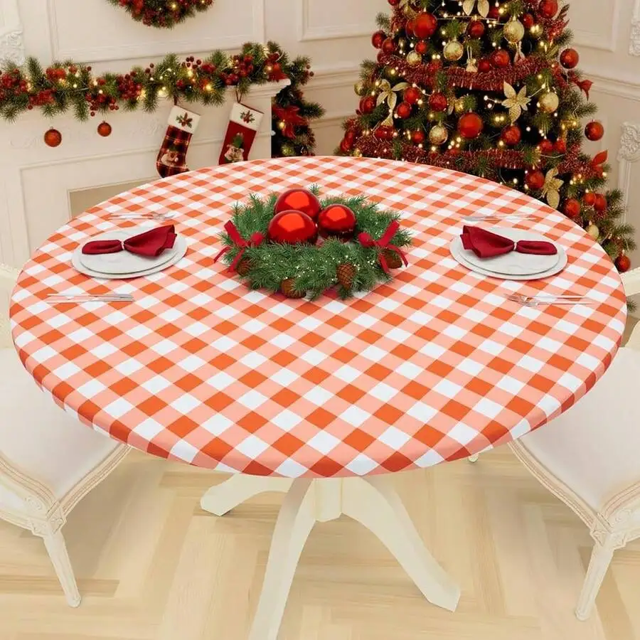 Elastic Waterproof Fitted Vinyl Tablecloth Round Checkered Plaid For Dining Camping Outdoor
Elastic Waterproof Fitted Vinyl Tablecloth Round Checkered Plaid For Dining Camping Outdoor