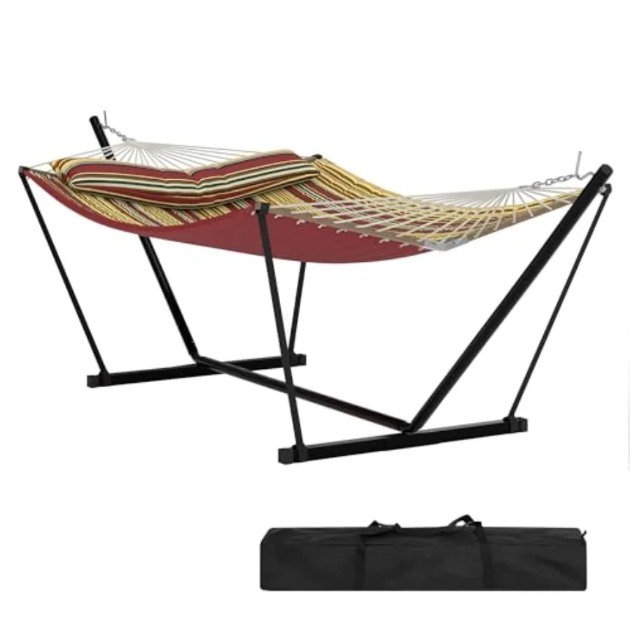 Outdoor 2-person hammock with stand: heavy-duty portable double hammock in beige, featuring balance rope and 450 lbs capacity f
Outdoor 2-person hammock with stand: heavy-duty portable double hammock in beige, featuring balance rope and 450 lbs capacity f