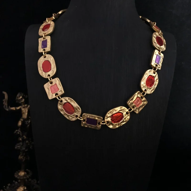 Western ancient style accessories plated real gold color enamel enamel bracelet necklace set exquisite everything sweater chain
Western ancient style accessories plated real gold color enamel enamel bracelet necklace set exquisite everything sweater chain