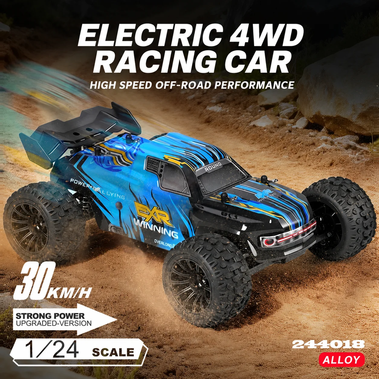 Remote Control Car 1:24 Scale High-Speed All-Terrain Drift Vehicle With Gyroscope Stability 25km/h For Kids And Adults
Remote Control Car 1:24 Scale High-Speed All-Terrain Drift Vehicle With Gyroscope Stability 25km/h For Kids And Adults