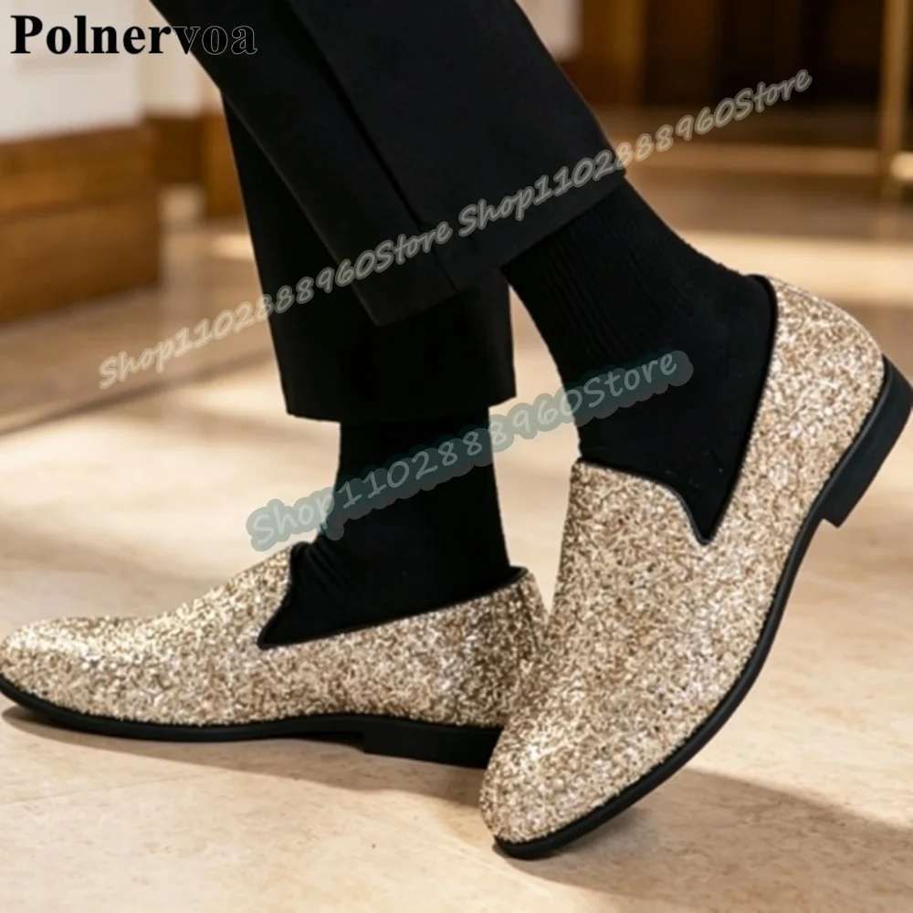 Luxurious Gold Glitter Sparkling Party Men Pumps Flats Dress Shoes For Men Slip On Banquet Fashionable Catwalk 2026 Men Pumps
Luxurious Gold Glitter Sparkling Party Men Pumps Flats Dress Shoes For Men Slip On Banquet Fashionable Catwalk 2026 Men Pumps