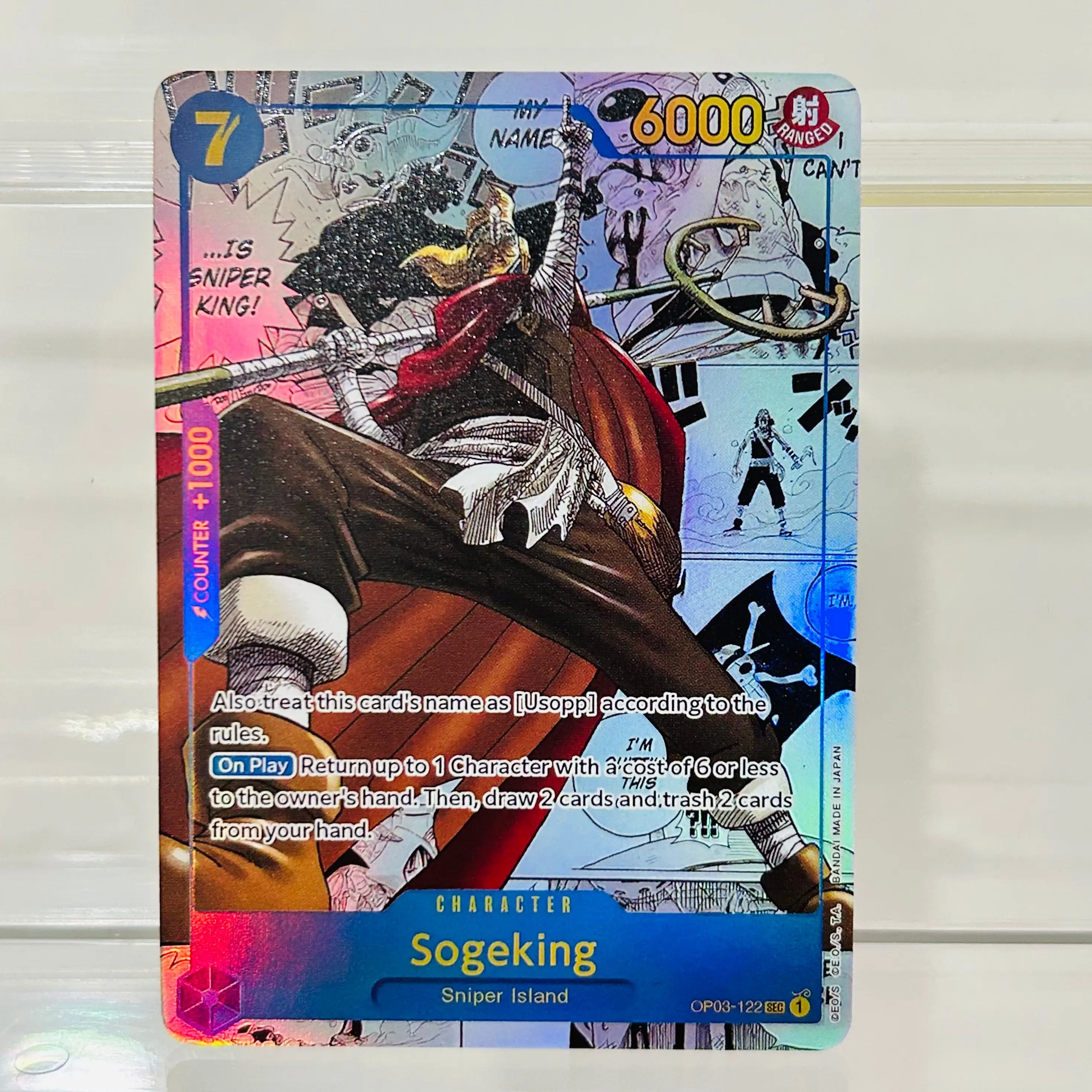 One Piece Sogeking OP03-122 SEC Card English Version Holographic Texture Perfect Condition DIY Premium Anime Collection Card
One Piece Sogeking OP03-122 SEC Card English Version Holographic Texture Perfect Condition DIY Premium Anime Collection Card