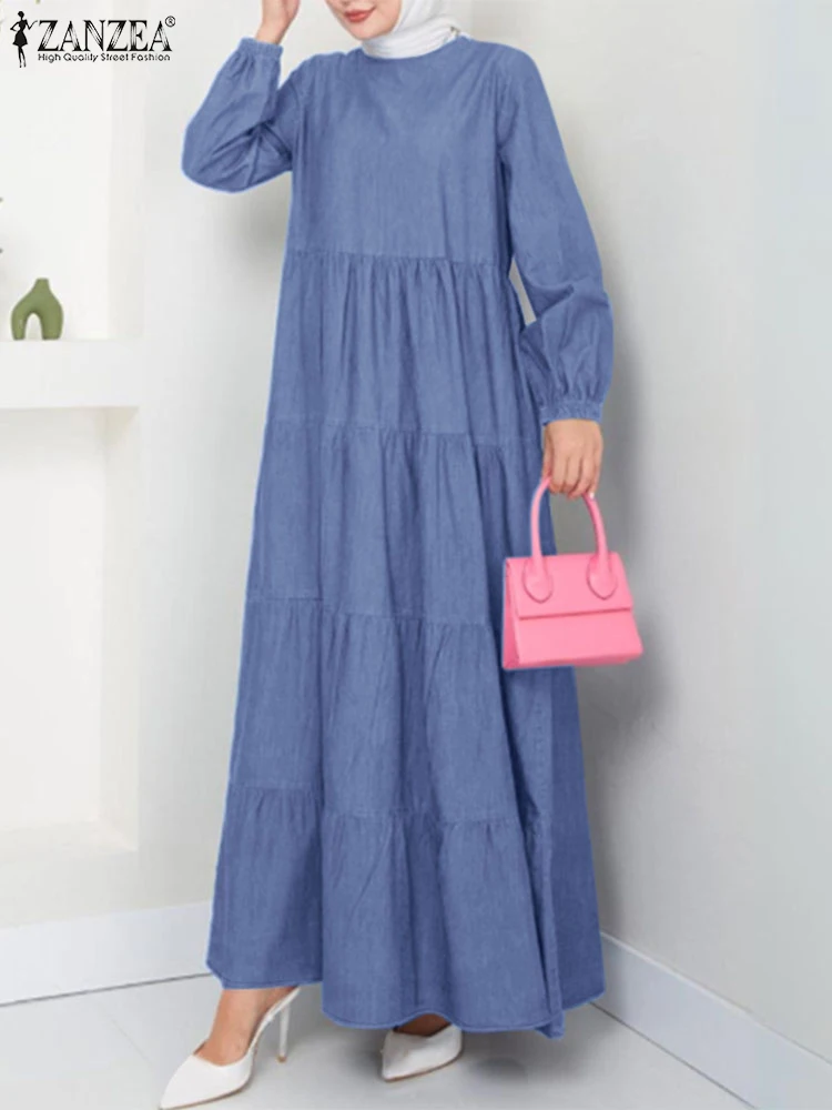 ZANZEA Long Sleeve Casual Abaya Robes Everyday Wear Islamic Women Hijab O Neck Long Vestidos Elegant Solid Muslim Tiered Dresses
ZANZEA Long Sleeve Casual Abaya Robes Everyday Wear Islamic Women Hijab O Neck Long Vestidos Elegant Solid Muslim Tiered Dresses