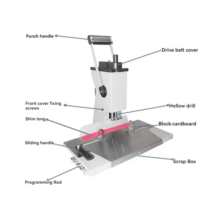 Programmable, adjustable, and movable positioning loose-leaf binding machine; electric heavy-duty single-hole punching machine
Programmable, adjustable, and movable positioning loose-leaf binding machine; electric heavy-duty single-hole punching machine