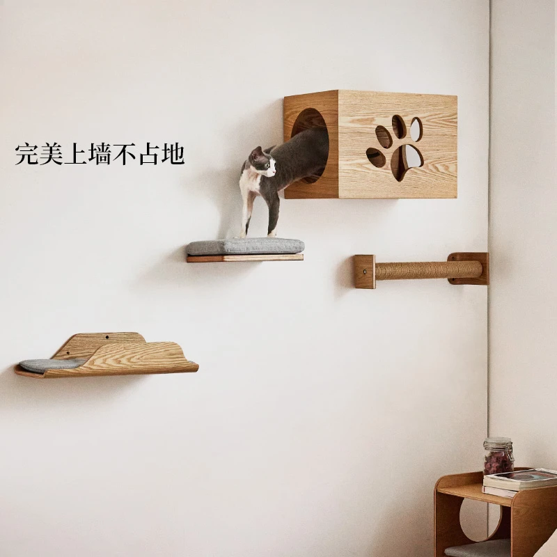 Cat climbing frame Wall type does not take up space Self-hi and boredom relief artifact Solid wood ash jumping platform
Cat climbing frame Wall type does not take up space Self-hi and boredom relief artifact Solid wood ash jumping platform
