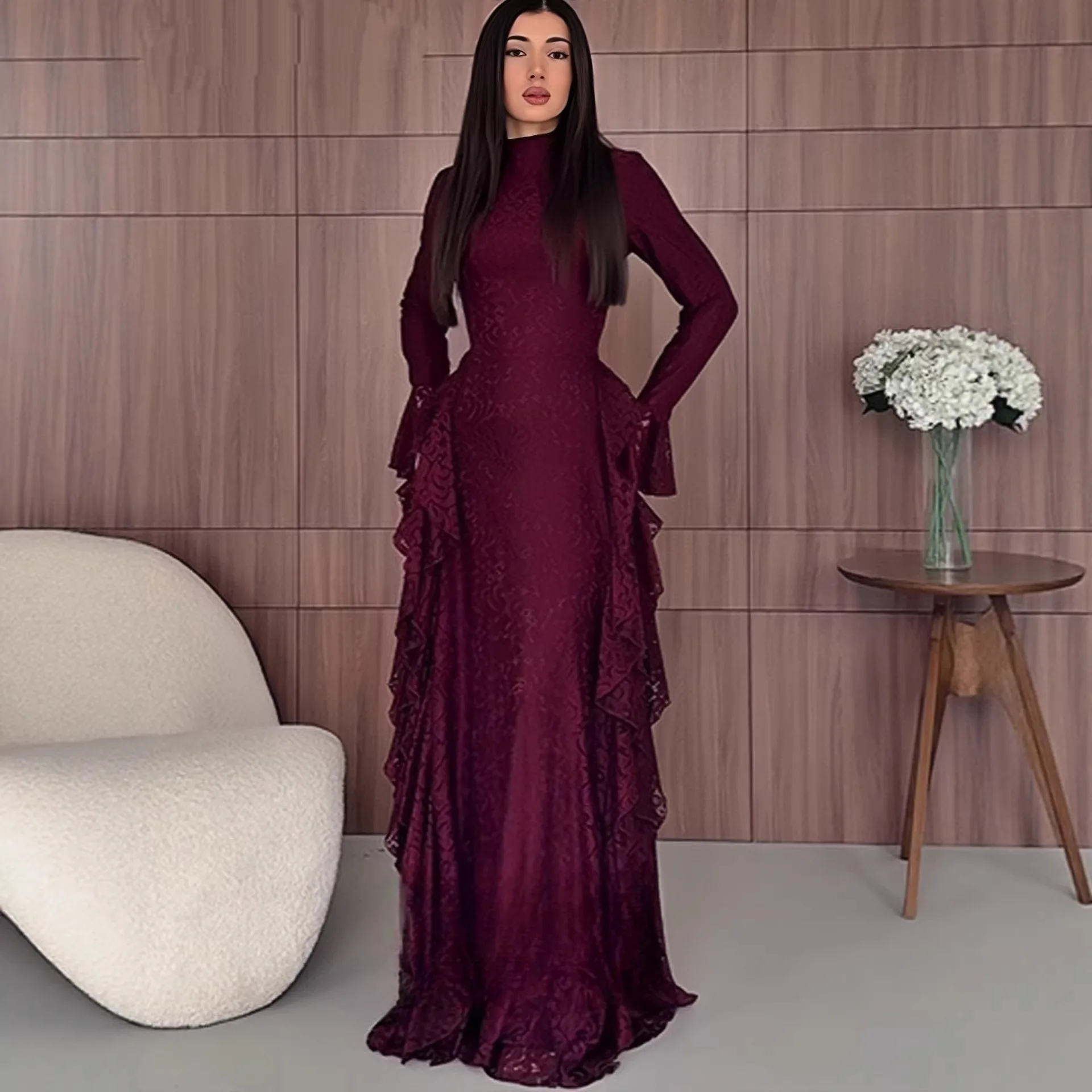 Lace Dress Women Eid Abaya Party Dresses Muslim Vestidos Jalabiya Ramadan Lace Up Abayas Islam Long Robe Morocco Dubai Kaftan
Lace Dress Women Eid Abaya Party Dresses Muslim Vestidos Jalabiya Ramadan Lace Up Abayas Islam Long Robe Morocco Dubai Kaftan