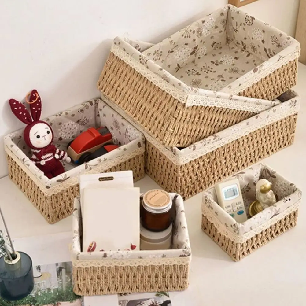 Storage Box Cosmetic Organizer Bohemian Woven Storage Basket with Removable Lining Durable Knitted Storage Bin for Desk Dresser
Storage Box Cosmetic Organizer Bohemian Woven Storage Basket with Removable Lining Durable Knitted Storage Bin for Desk Dresser