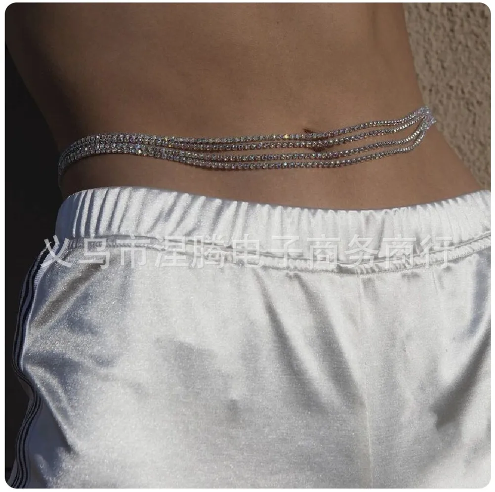 New four-layer metal inlaid crystal waist chain, alloy crystal chain, European and American fashion waist accessories
New four-layer metal inlaid crystal waist chain, alloy crystal chain, European and American fashion waist accessories