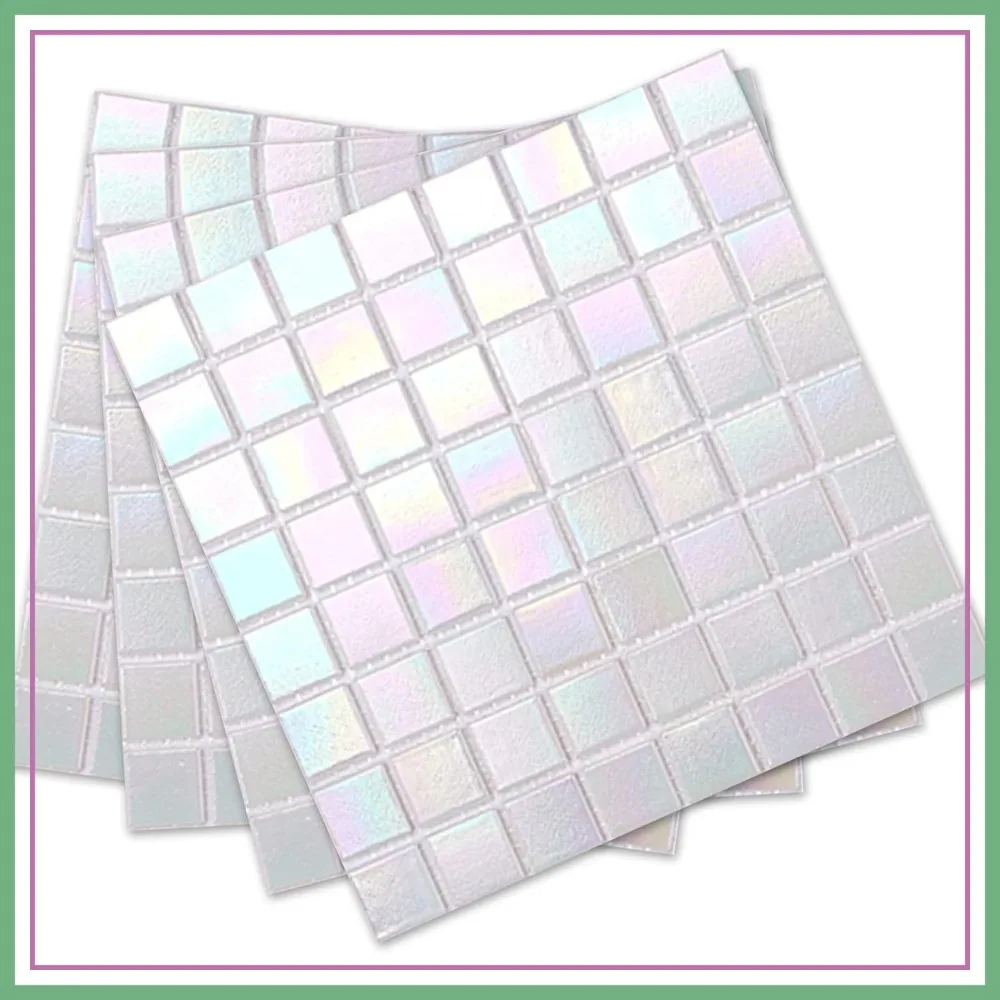 40-Sheet Rainbow Peel and Stick Backsplash for Kitchen and Bathroom, 6.6" x 6.6" White Glass Mosaic Tiles
40-Sheet Rainbow Peel and Stick Backsplash for Kitchen and Bathroom, 6.6" x 6.6" White Glass Mosaic Tiles