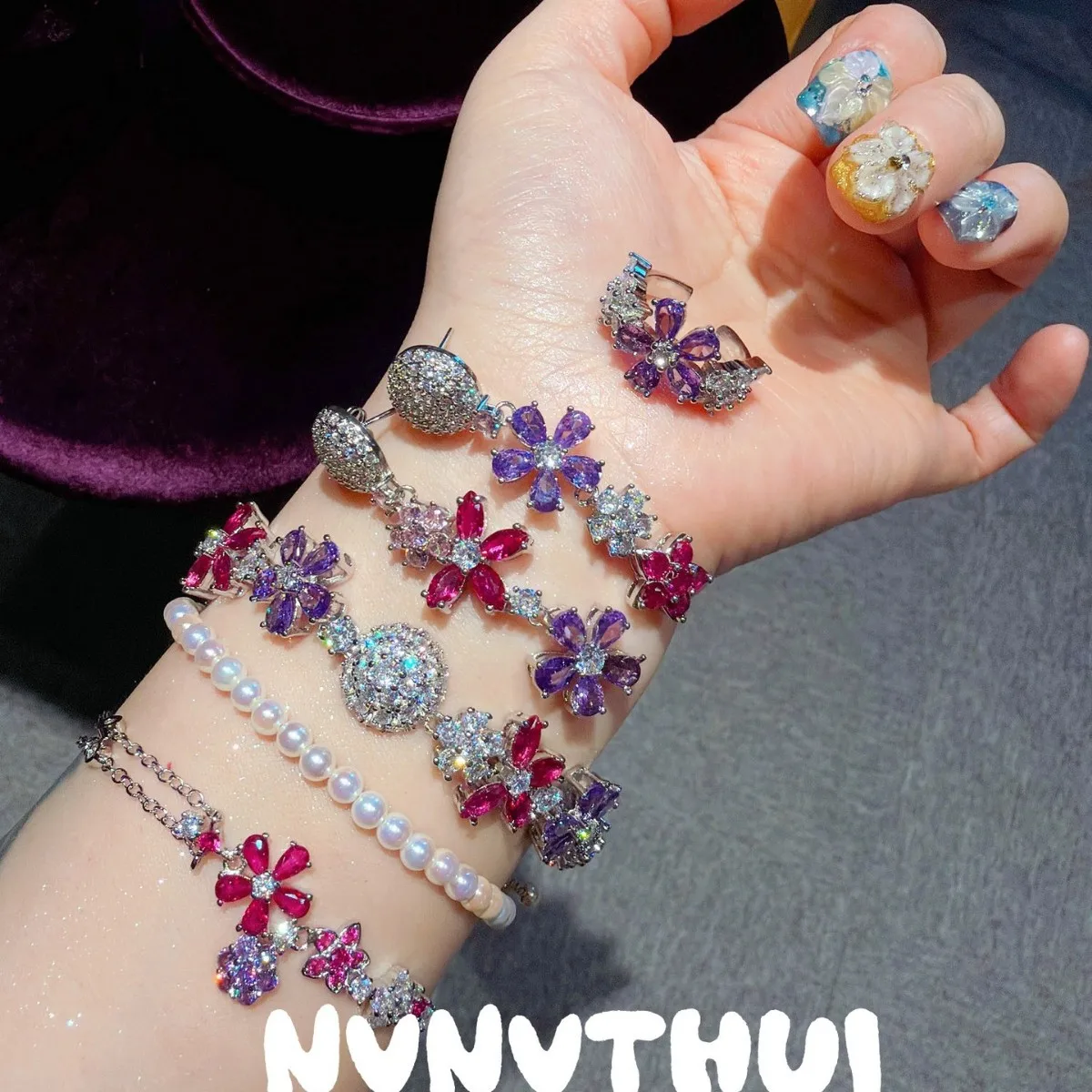 Jewelry Dopamine Midsummer Night's Dream Purple Bloom Necklace Flower Bracelet Ring Necklace Set
Jewelry Dopamine Midsummer Night's Dream Purple Bloom Necklace Flower Bracelet Ring Necklace Set