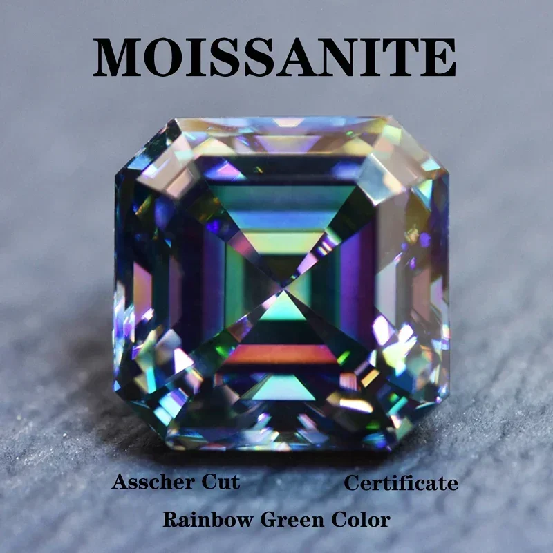 NEW Moissanite Stone Asscher Cut Rainbow Green Color Extremely Shiny Quality DIY Advanced Charms Jewelry Making Material Certifi
NEW Moissanite Stone Asscher Cut Rainbow Green Color Extremely Shiny Quality DIY Advanced Charms Jewelry Making Material Certifi