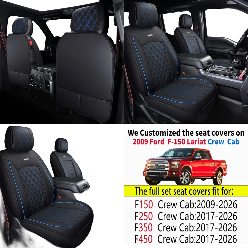 Custom Fit Car Seat Covers for 2009-2026 Ford F150 Crew Cab, 2017-2026 F250-F450 Trucks, Waterproof Leather Seat Cushions (Black
Custom Fit Car Seat Covers for 2009-2026 Ford F150 Crew Cab, 2017-2026 F250-F450 Trucks, Waterproof Leather Seat Cushions (Black