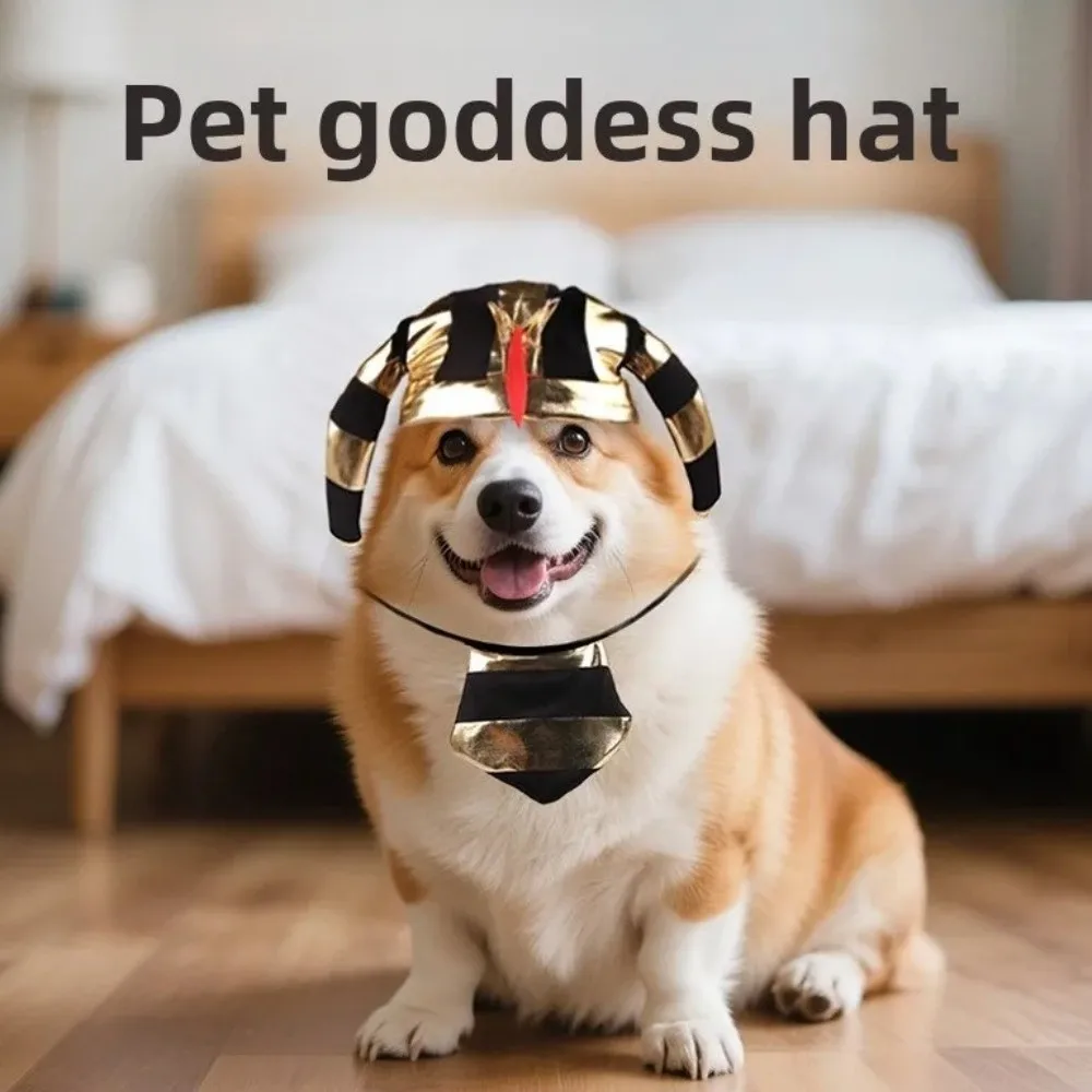 Cute Pet Egyptian Pharaoh Hat Comfortable Adjustable Cat Golden Pharaoh Hat Breathable with Bib Pet Cosplay Costume Pet Dress Up
Cute Pet Egyptian Pharaoh Hat Comfortable Adjustable Cat Golden Pharaoh Hat Breathable with Bib Pet Cosplay Costume Pet Dress Up