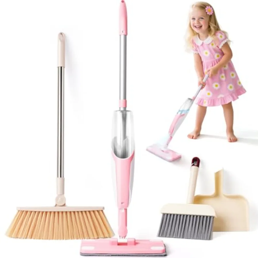 Cleaning Toy SetPink Mini Spray Mop Montessori Toys Pretend Play Cleaning Tool for Toddlers with Spray Mop Broom Dustpan Set Cl
Cleaning Toy SetPink Mini Spray Mop Montessori Toys Pretend Play Cleaning Tool for Toddlers with Spray Mop Broom Dustpan Set Cl