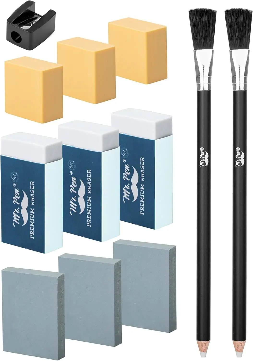 12-Piece Artist Eraser Set: Pencil, Kneaded, Gum Erasers & Sharpener for Sketching
12-Piece Artist Eraser Set: Pencil, Kneaded, Gum Erasers & Sharpener for Sketching