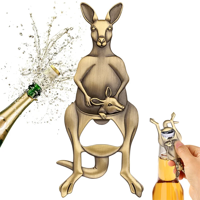 Kangaroo Bottle Opener Retro Metal Beer Opener with Joey in Pouch Creative Australian Themed Bar Tool for Home Wedding Party
Kangaroo Bottle Opener Retro Metal Beer Opener with Joey in Pouch Creative Australian Themed Bar Tool for Home Wedding Party
