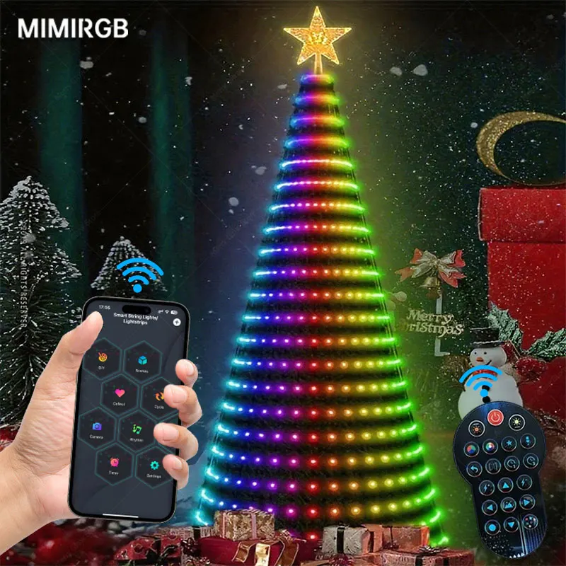 Christmas Tree Star Lights Smart RGB Christmas Light with Remote Timer Music Sync Bluetooth App Controlled Holiday Lighting
Christmas Tree Star Lights Smart RGB Christmas Light with Remote Timer Music Sync Bluetooth App Controlled Holiday Lighting