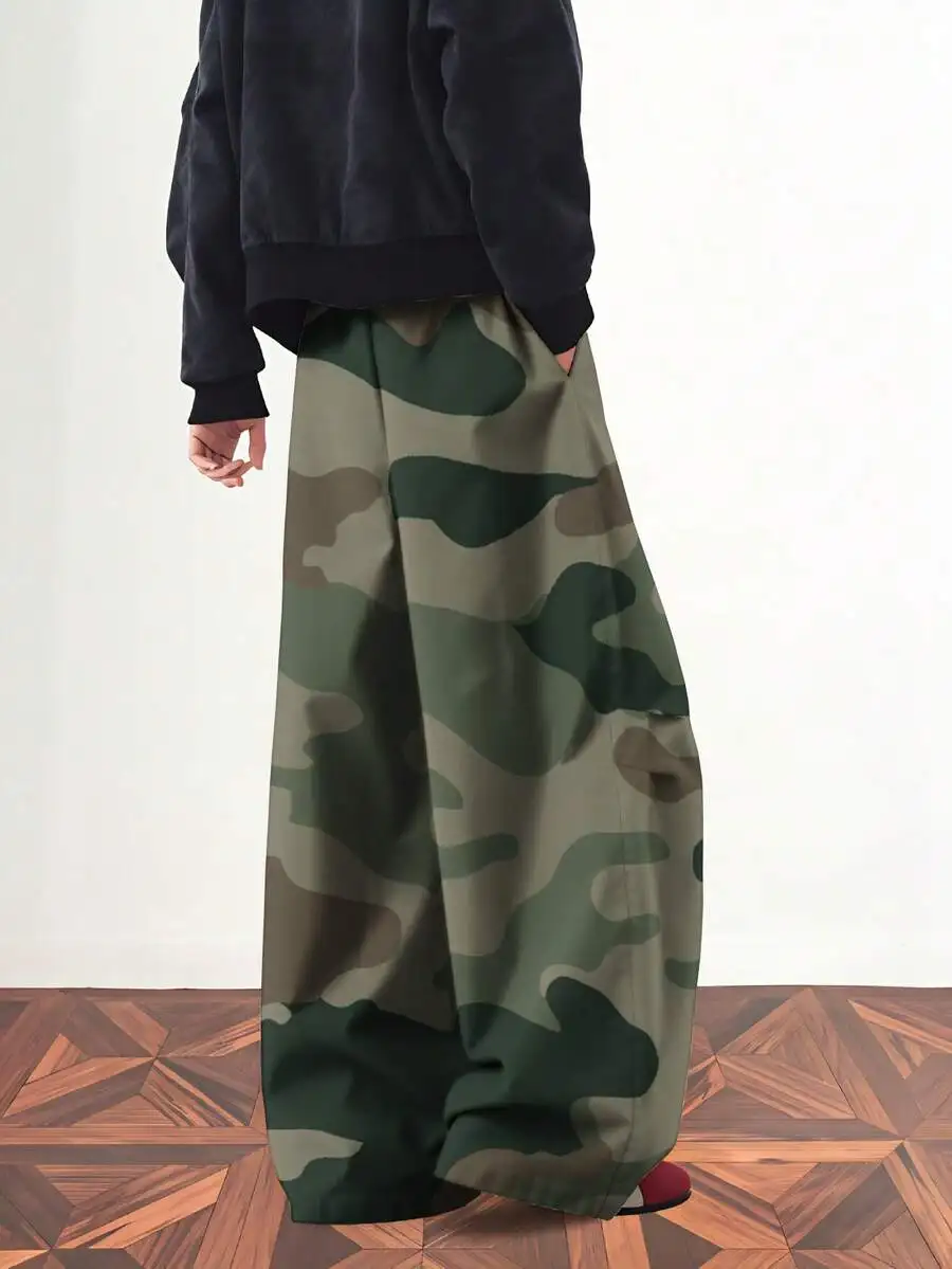 Camouflage Wide Leg Pants Women High Waist Loose Fit Casual Streetwear Trousers
Camouflage Wide Leg Pants Women High Waist Loose Fit Casual Streetwear Trousers