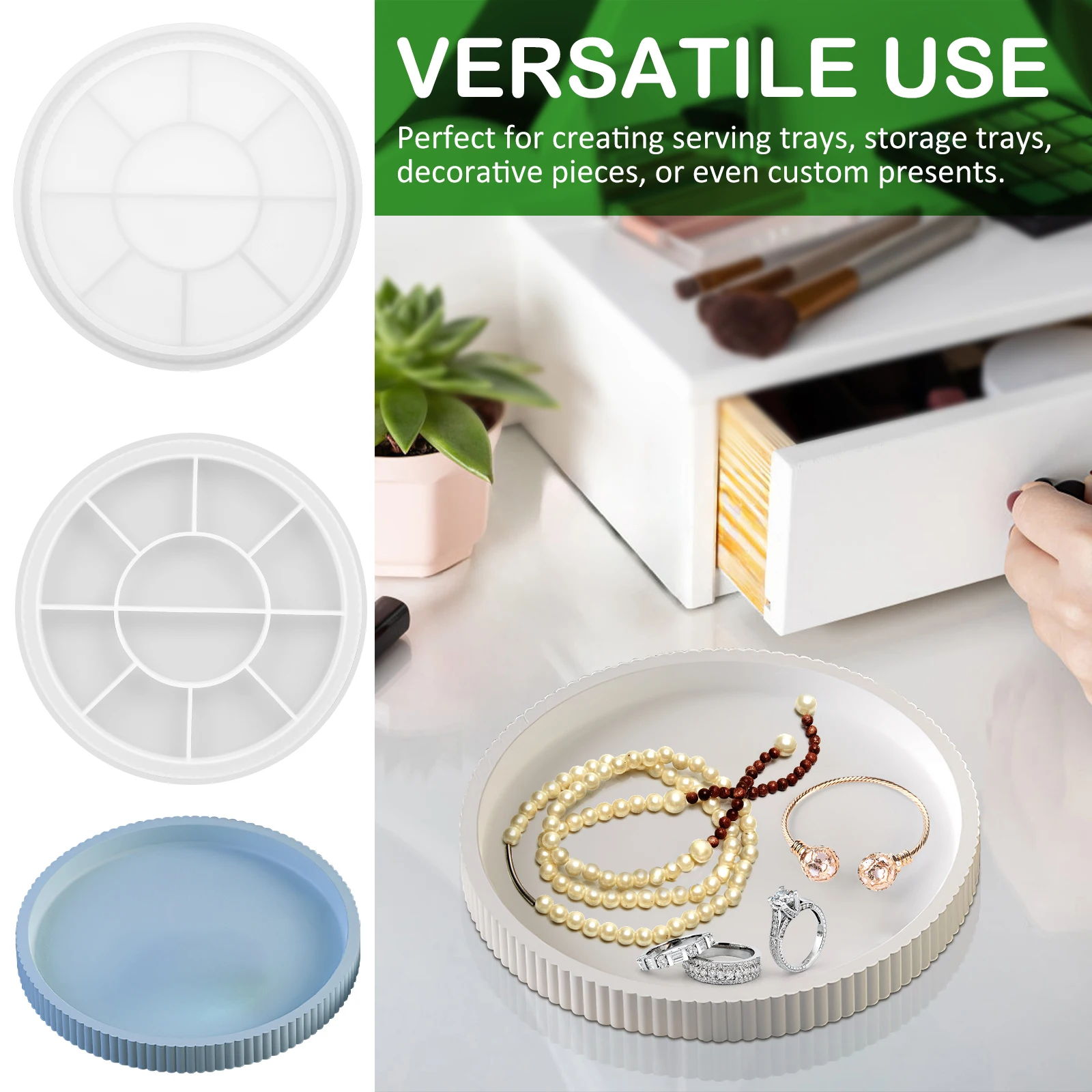 Silicone Storage Tray Round Resin Molds Flexible Coaster Molds Epoxy Decorative Trays Snacks Tray Mold Reusable Casting Mold
Silicone Storage Tray Round Resin Molds Flexible Coaster Molds Epoxy Decorative Trays Snacks Tray Mold Reusable Casting Mold
