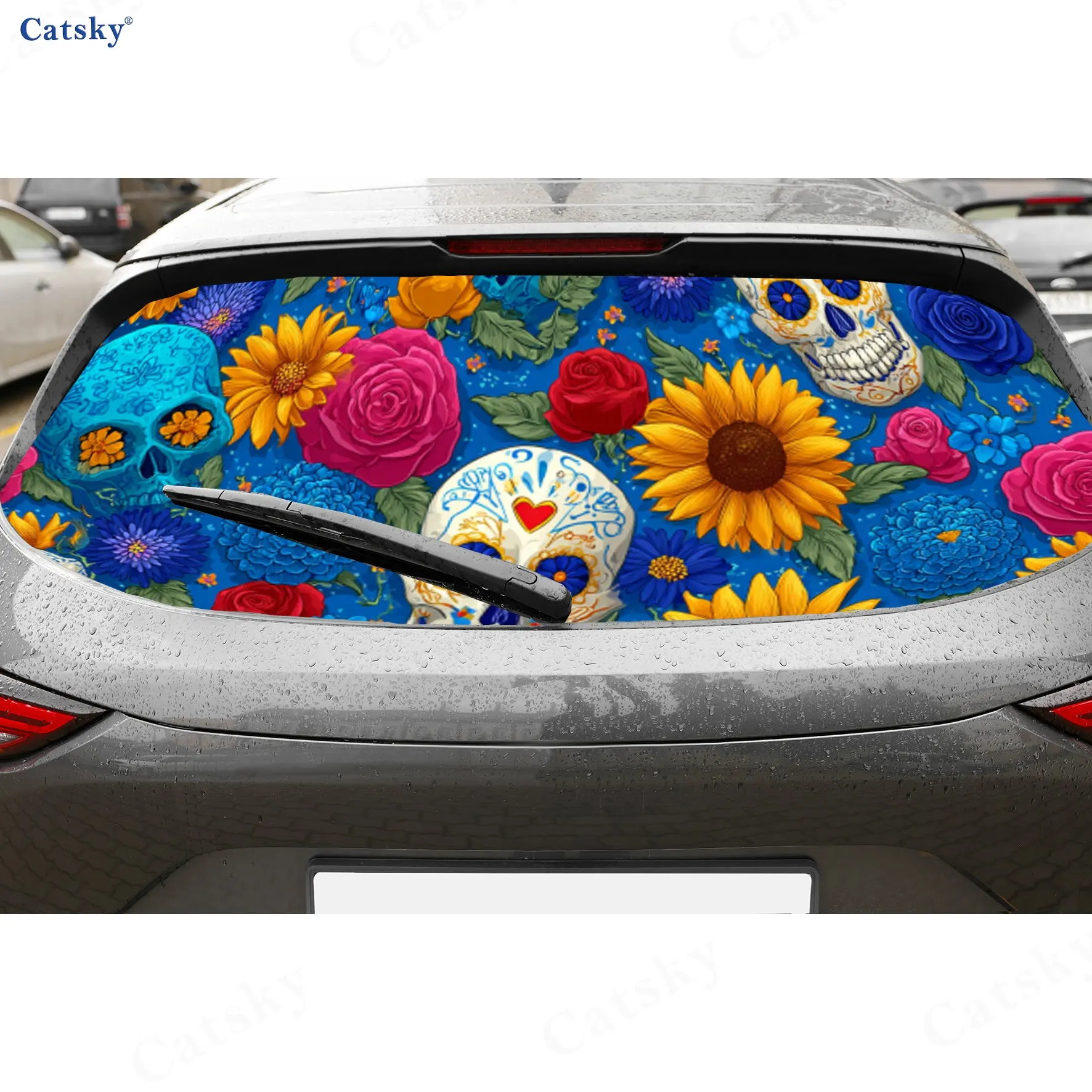 Sugar Skull Floral Fiesta Adventure PVC Perforated Car Vinyl Wraps, Durable Car Rear Windshield Sticker, Waterproof Car Rear Win
Sugar Skull Floral Fiesta Adventure PVC Perforated Car Vinyl Wraps, Durable Car Rear Windshield Sticker, Waterproof Car Rear Win