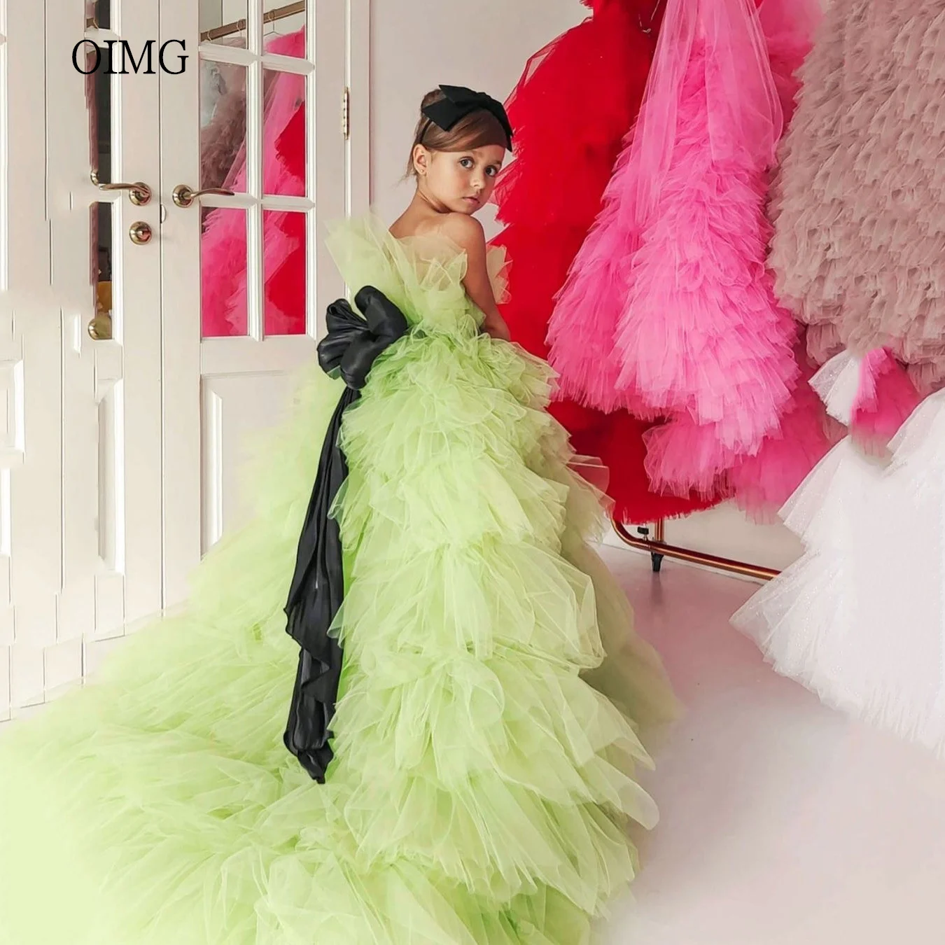 OIMG Light Green Ball Flower Girl Dresses Sleeveless With Back Bow Gown Wedding Party Dress Princess Birthday Dress Customized
OIMG Light Green Ball Flower Girl Dresses Sleeveless With Back Bow Gown Wedding Party Dress Princess Birthday Dress Customized