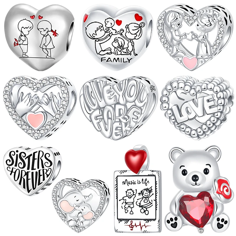 Love & Family Heart 925 Sterling Silver Charms Couple Sister Mom Pet Beads Fits European Bracelets Hypoallergenic Gift for women
Love & Family Heart 925 Sterling Silver Charms Couple Sister Mom Pet Beads Fits European Bracelets Hypoallergenic Gift for women