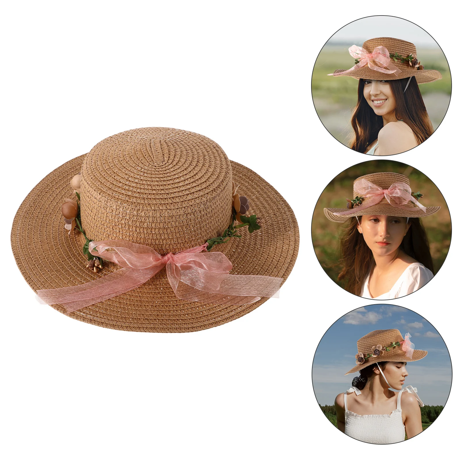 Женская летняя шляпа с плоским цилиндром, стильный цветочный венок с широкими полями, дышащая женская уличная повседневная солнцезащитная шляпа для путешествий
Женская летняя шляпа с плоским цилиндром, стильный цветочный венок с широкими полями, дышащая женская уличная повседневная солнцезащитная шляпа для путешествий