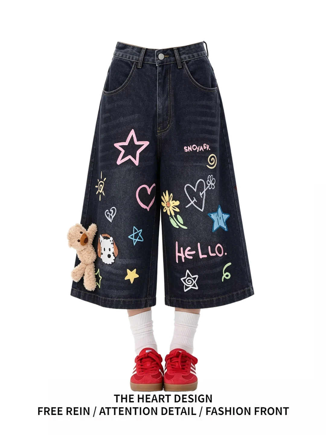 Cartoon Graffiti Washed Vintage High Waist Wide Leg Jeans Loose Fit Summer New Women's Jeans Casual Comfortable Soft Denim
Cartoon Graffiti Washed Vintage High Waist Wide Leg Jeans Loose Fit Summer New Women's Jeans Casual Comfortable Soft Denim