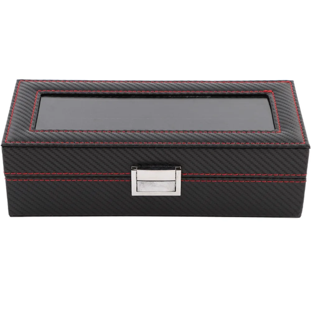 Portable Carbon Fiber Watch Box Red Stitching Clear Window Watch Case 5-Slot Twill Display Case Storage
Portable Carbon Fiber Watch Box Red Stitching Clear Window Watch Case 5-Slot Twill Display Case Storage