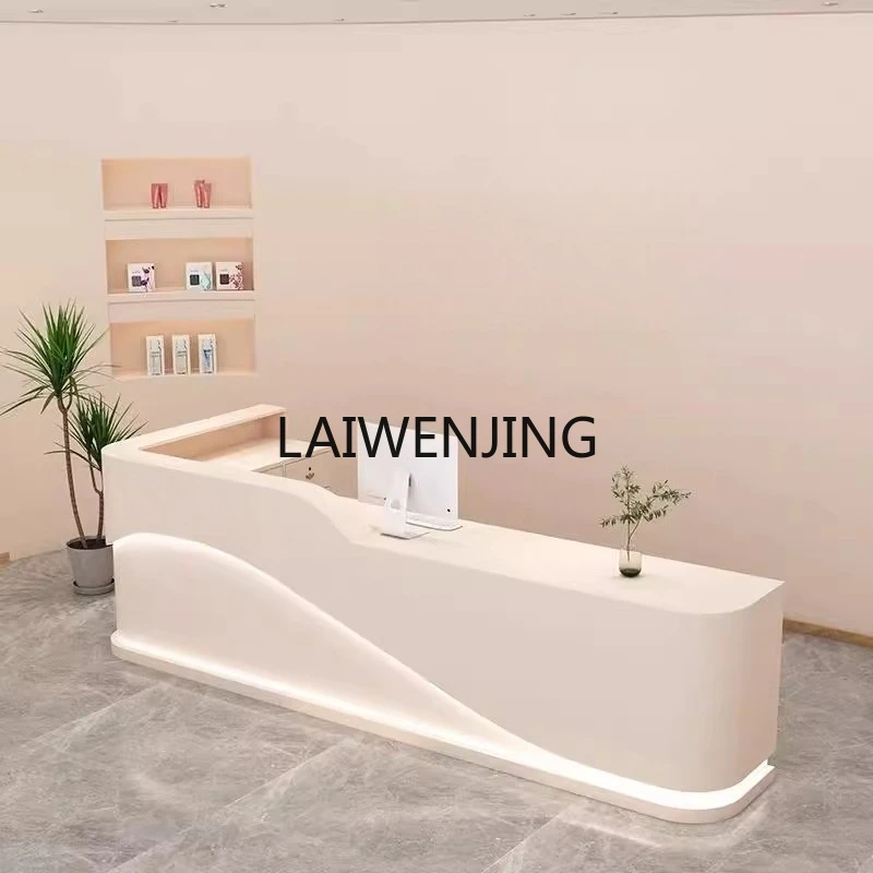MJY simple reception desk beauty salon paint cashier company bar logo customization
MJY simple reception desk beauty salon paint cashier company bar logo customization