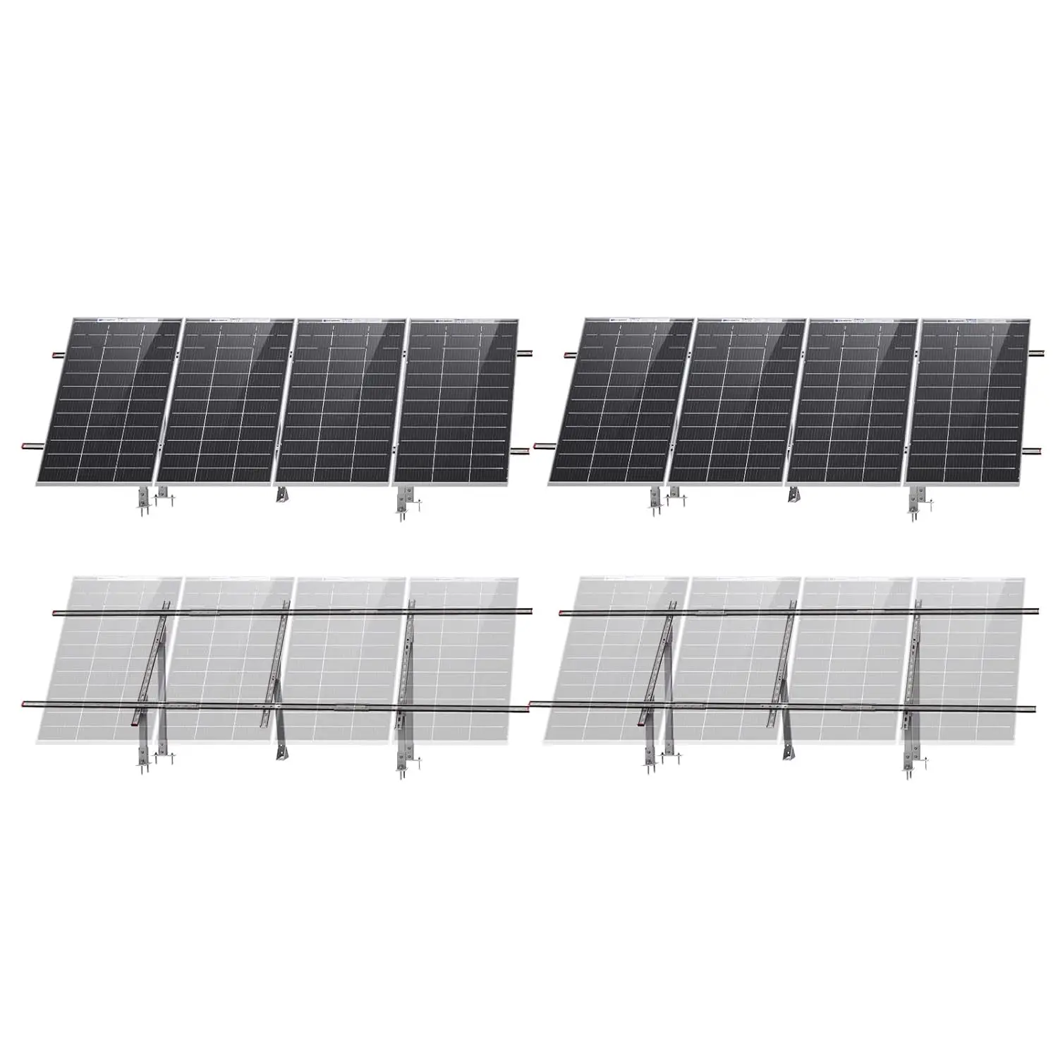 Solar Ground Mount Adjustable Solar Panel Mounting Brackets System for 5pcs 400W/6pcs 300W/8pcs 200W Solar Panels,, Custom
Solar Ground Mount Adjustable Solar Panel Mounting Brackets System for 5pcs 400W/6pcs 300W/8pcs 200W Solar Panels,, Custom