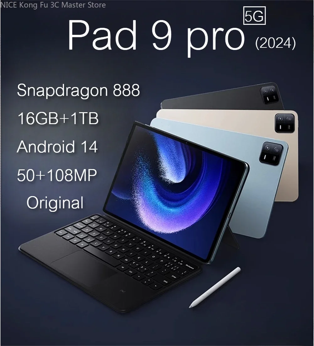 2024 Original Pad 9 Pro Tablet 5G Global Edition Android 13 Snapdragon 888 11-inch 16GB+1T Dual SIM Phone GPS WiFi6 20000mAh
2024 Original Pad 9 Pro Tablet 5G Global Edition Android 13 Snapdragon 888 11-inch 16GB+1T Dual SIM Phone GPS WiFi6 20000mAh