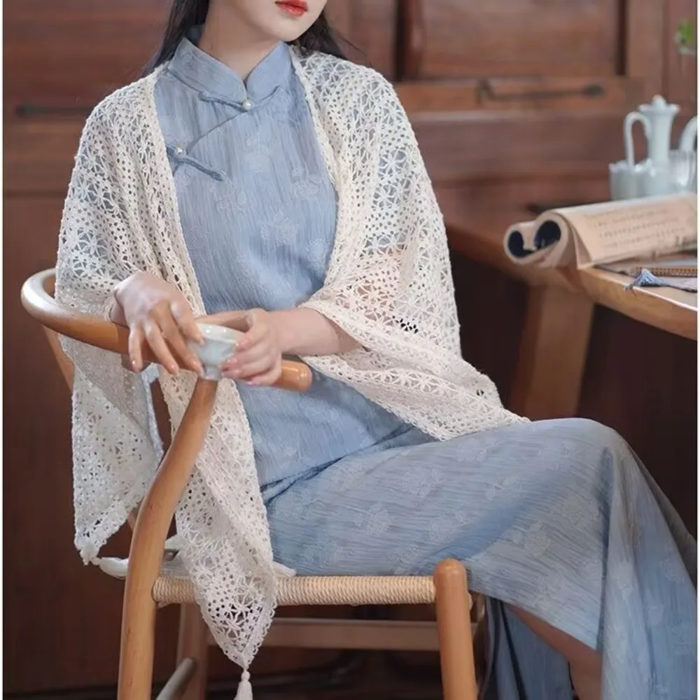 Thin Cheongsam Shawl Shawl Coats Sun Protection Sunscreen Tassel Air-conditioned Shirt Ethnic Style Evening Prom Cape
Thin Cheongsam Shawl Shawl Coats Sun Protection Sunscreen Tassel Air-conditioned Shirt Ethnic Style Evening Prom Cape