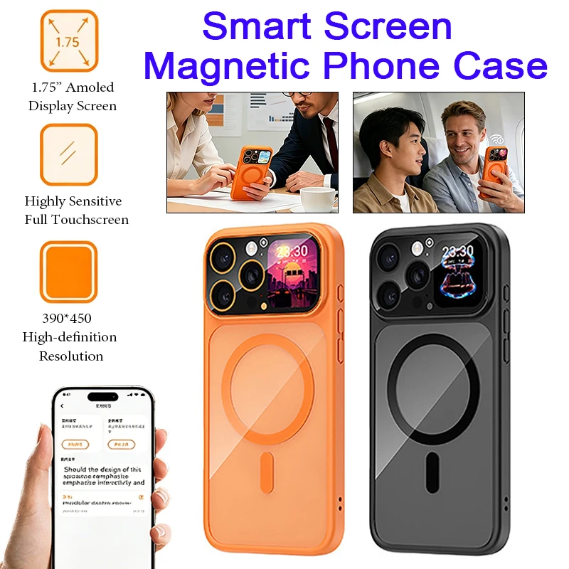 1.75-inch Screen Multi-functional Magnetic Phone Case with AI Recording Real-time Transcription Translation Information Reminder
1.75-inch Screen Multi-functional Magnetic Phone Case with AI Recording Real-time Transcription Translation Information Reminder
