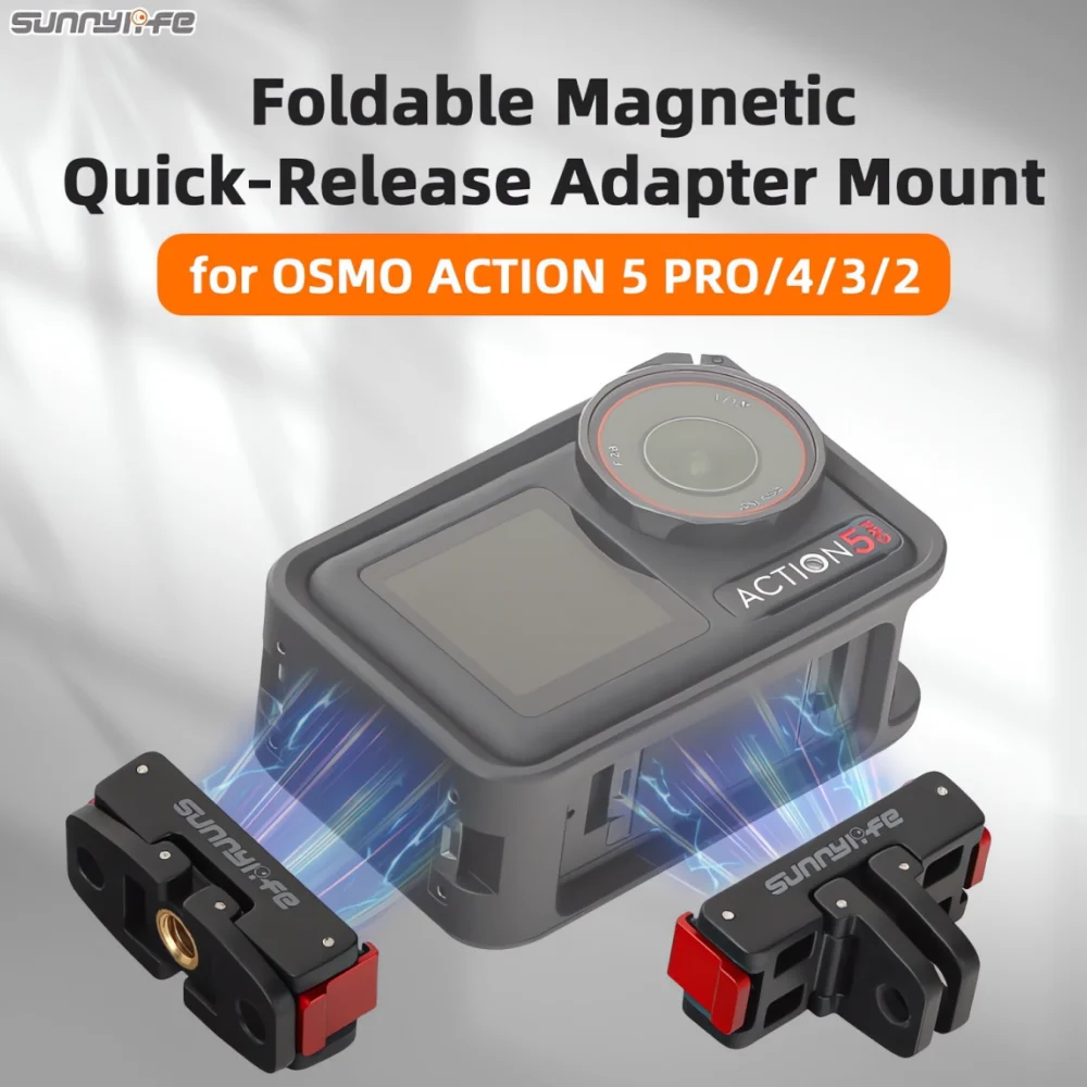 Магнитный адаптер Sunnylife для крепления DJI Osmo Action 5 Pro 4, складное быстросъемное крепление, адаптер для штатива, аксессуары
Магнитный адаптер Sunnylife для крепления DJI Osmo Action 5 Pro 4, складное быстросъемное крепление, адаптер для штатива, аксессуары